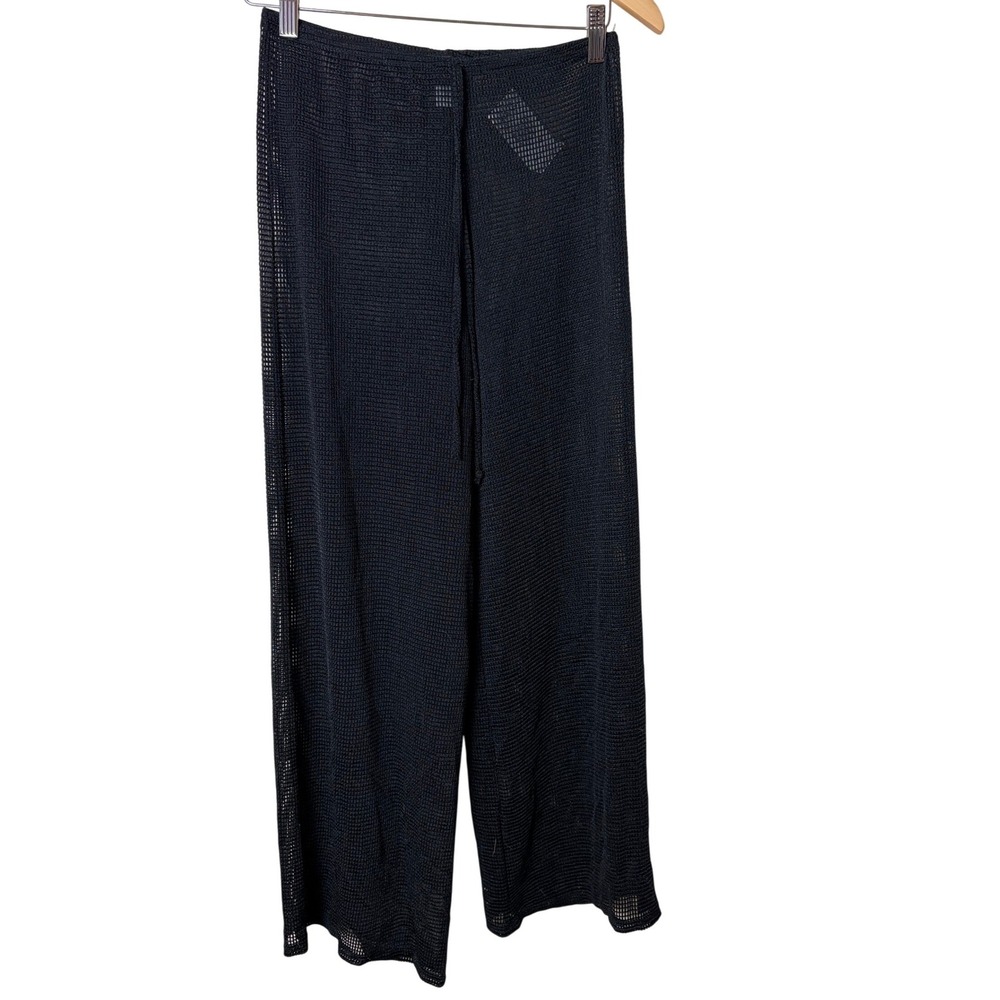 Jordan Taylor Black Mesh Wide Leg Swim Cover Up Pants Small NWT
